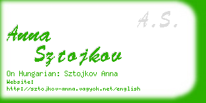 anna sztojkov business card